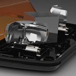 XP Minibar internal detail showing rotators (computer rendering)