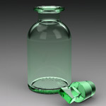 An example of computer rendering of transparent objects (design, rendering)