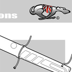 Fitting instructions for frame protectors for trials bikes (graphics)