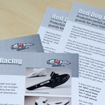 Product brochure/leaflet for trials bike protection panels (graphics)