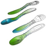 Twin-shot Tommee Tippee spoons modelled for manufacture (3D modelling)